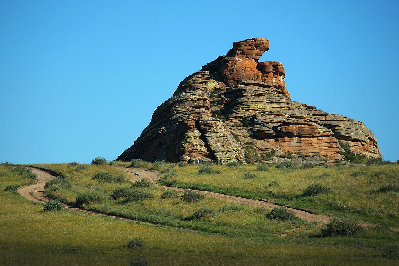 République de Touva, rocher de l'Aigle, à la frontière mongole