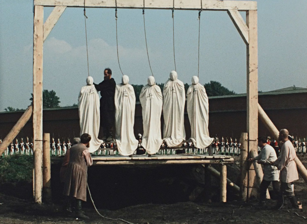The hanging of the Decemberists. A still from 
