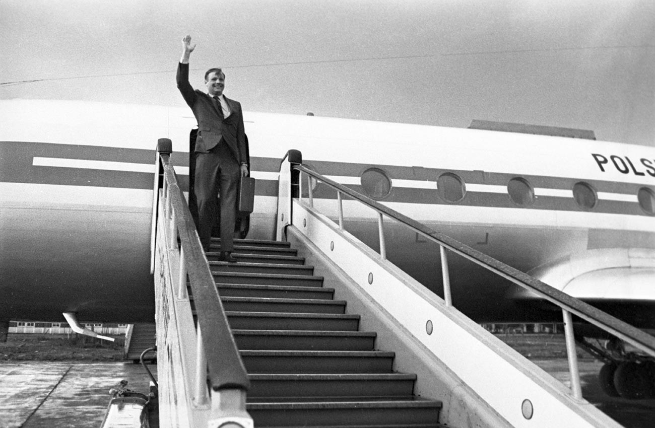 Neil Armstrong à l'aéroport Poulkovo de Leningrad