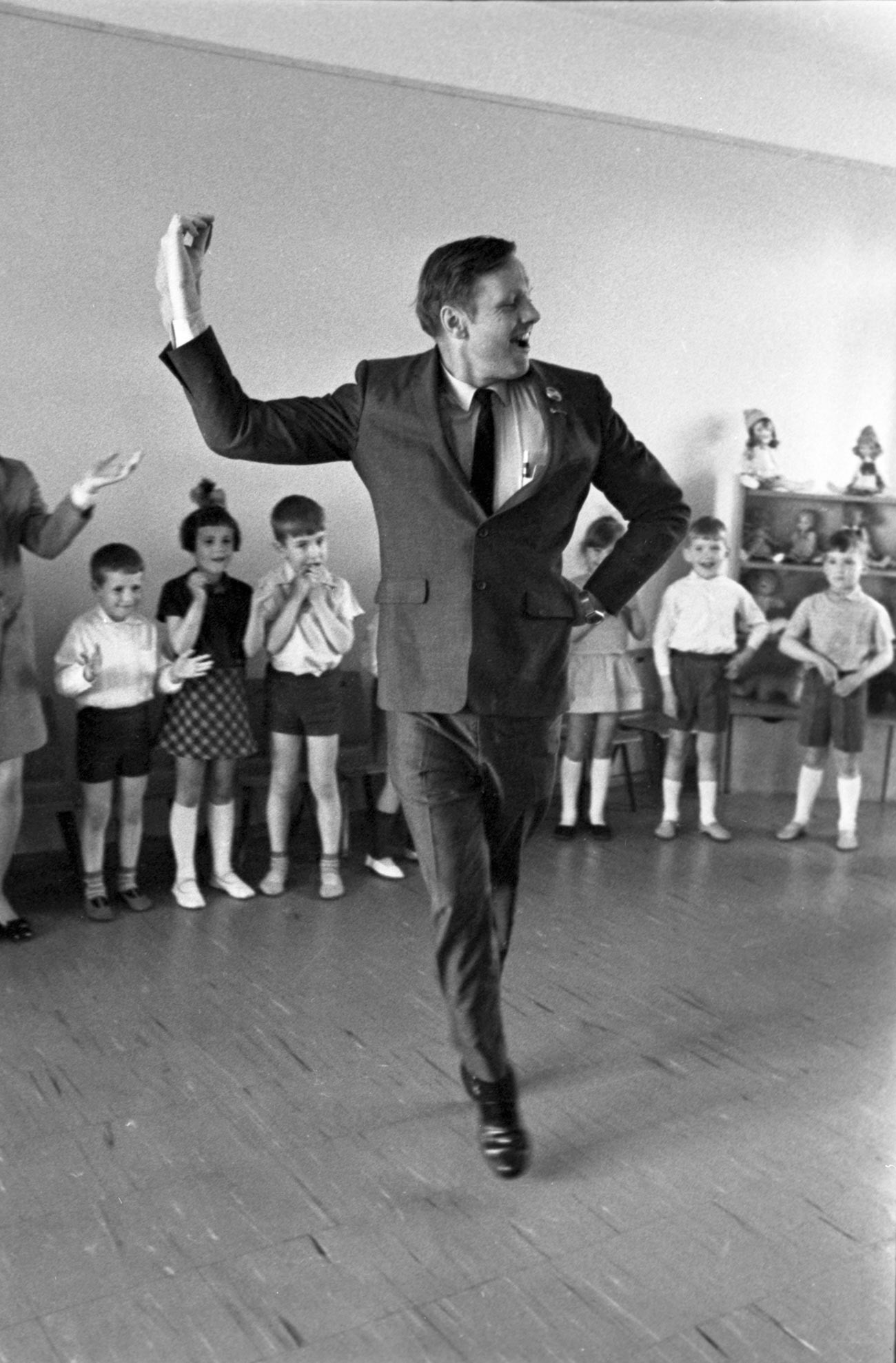 Neil Armstrong, dancing at children's health center Solnyshko near Leningrad.