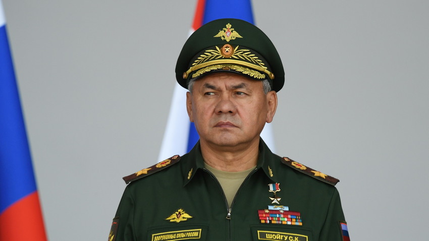 Руски министар одбране Сергеј Шојгу присуствује церемонији отварања Међународног војнотехничког форума „Армија-2021“ у конгресно-изложбеном центру Патриот у Московској области, Русија, 23. август 2021. године. 