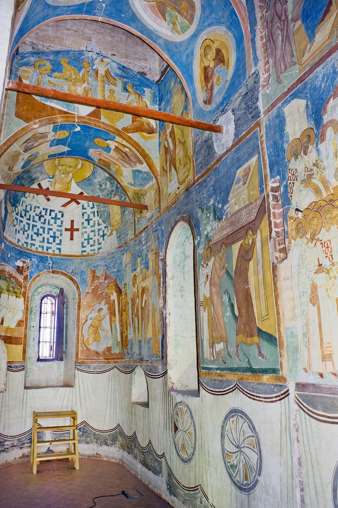 Cathedral of Nativity. South apse with frescoes of St. Nicholas. June 1, 2014 