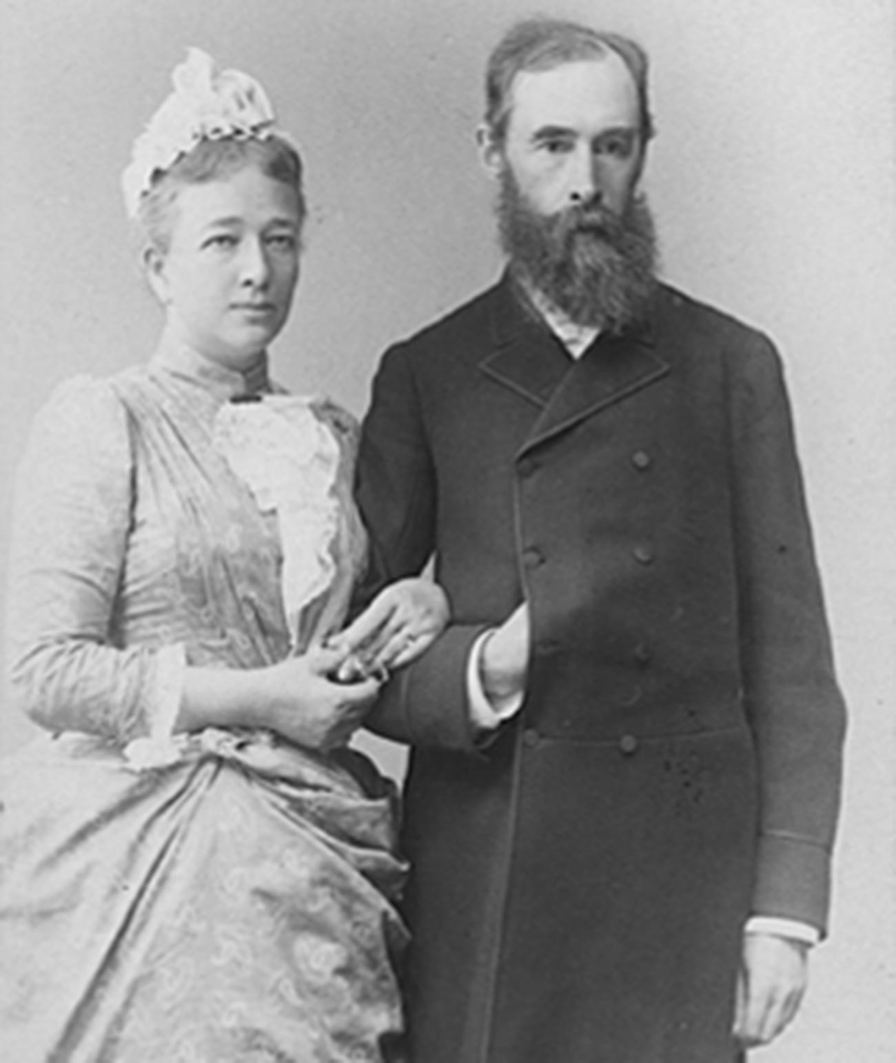 Pável Tretiakov e sua mulher, Vera Mamontova.