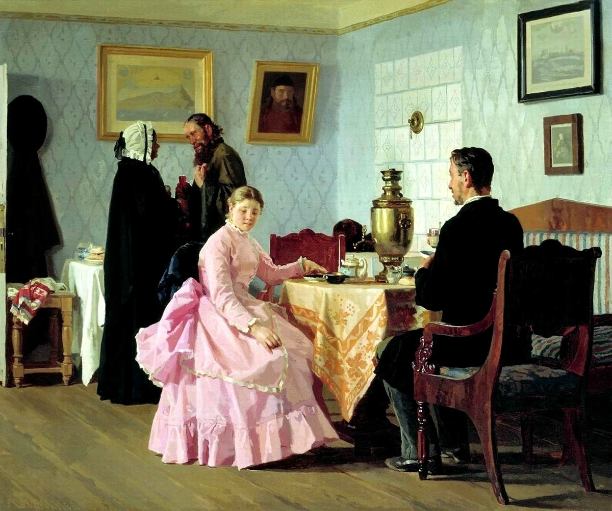 Pertunjukan Pengantin, karya Nikolai Nevrev, 1888.