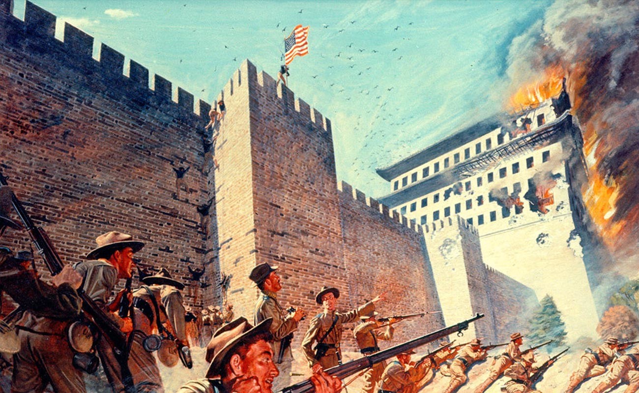 Американские войска во время штурма Пекина.