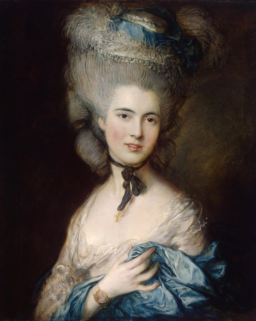 Frau in Blau von Thomas Gainsborough