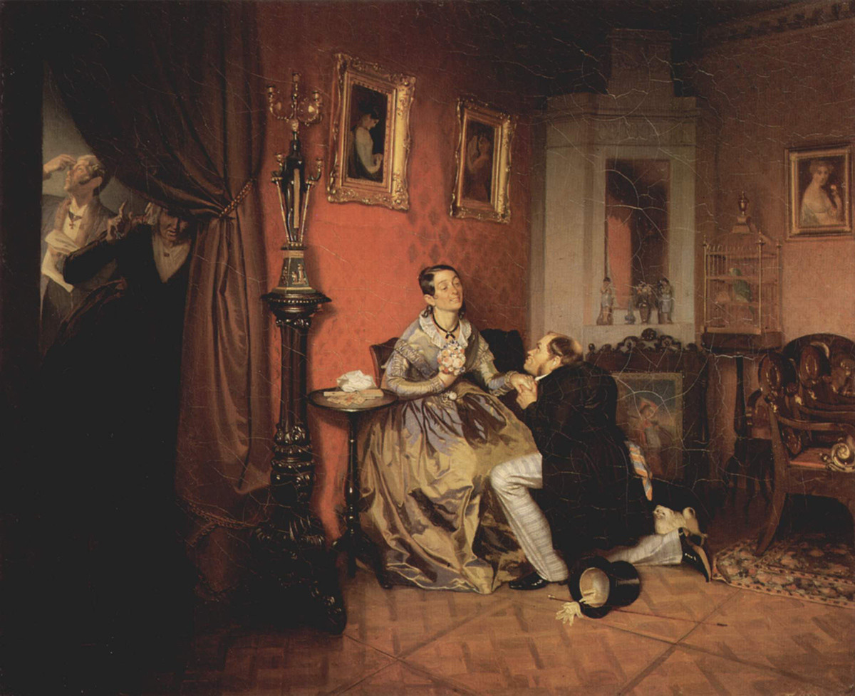 “La fidanzata capricciosa” (1847), dipinto di Pavel Fedotov (1815-1852)
