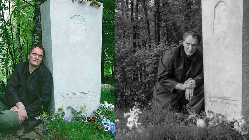 Tarantino at the Pasternak's grave