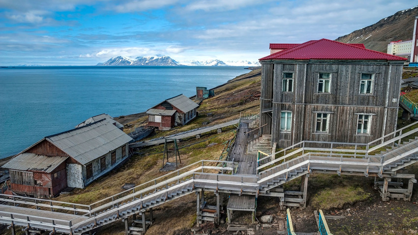 Barentsburg, russische Siedlung in Spitzbergen, Norwegen.