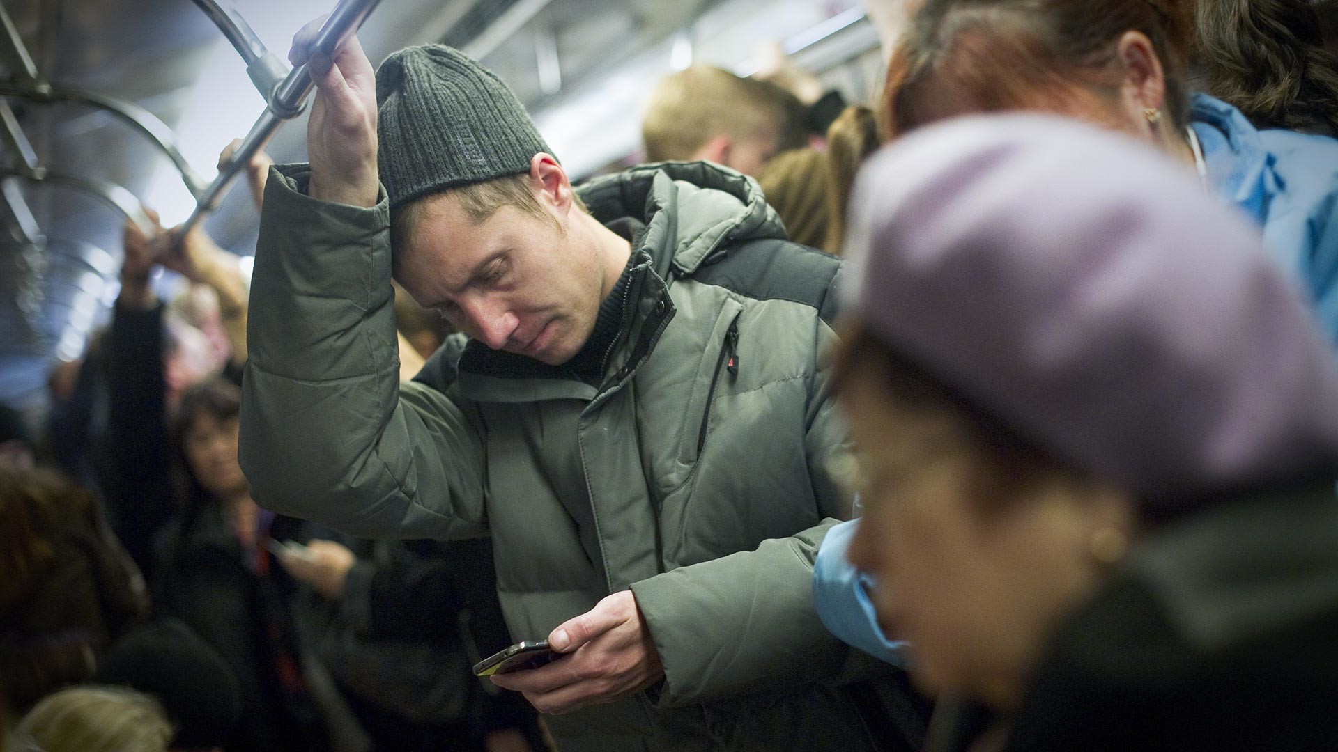 Moscow metro passengers