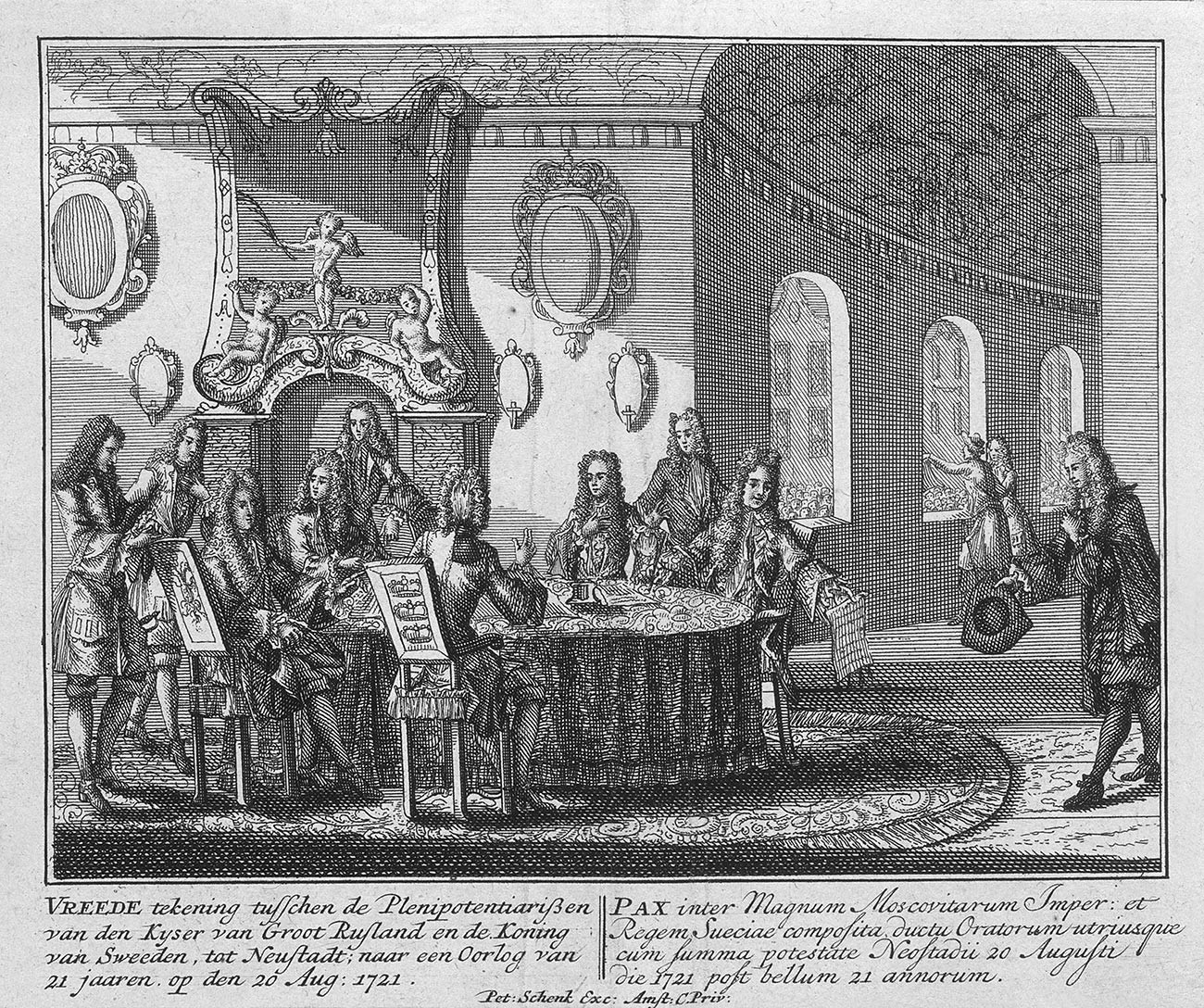 Abschluss des Friedensvertrages von Nystad am 20. August 1721.