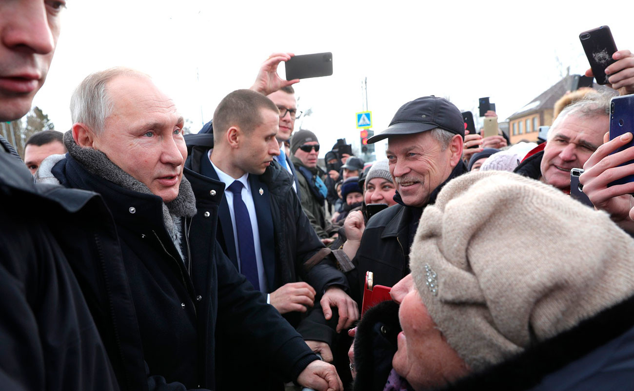 Lors d'un déplacement dans la région de Lipetsk, le 22 janvier 2020