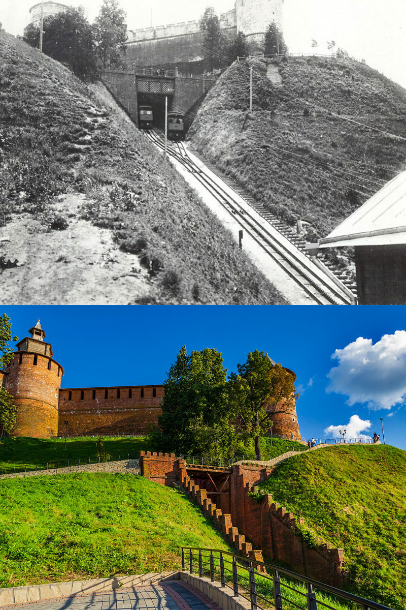 Le funiculaire du kremlin en service... et en ruines