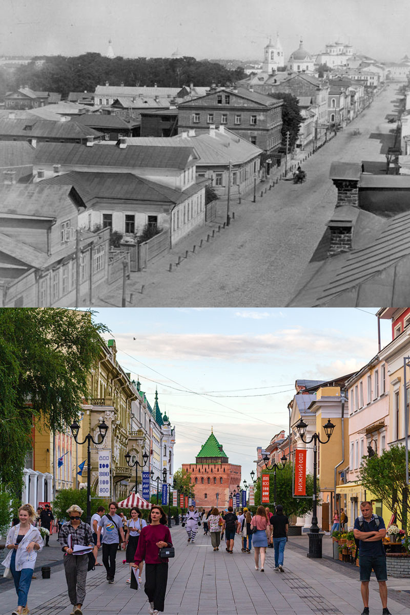 La rue Bolchaïa Pokrovskaïa dans les années 1880 et en 2021