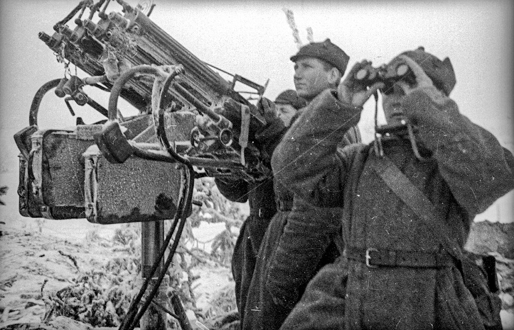 Sowjetisch-finnischer Krieg. Maschinengewehrschützen.
