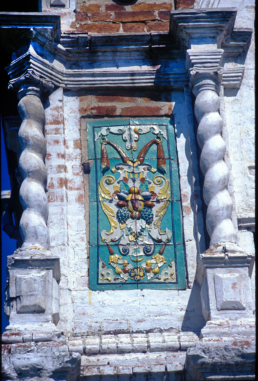 Cathedral of the Presentation. West facade with ceramic panel. June 26, 1999 