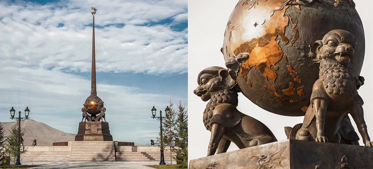 « Centre de l'Asie », complexe sculptural à Kyzyl, République de Touva