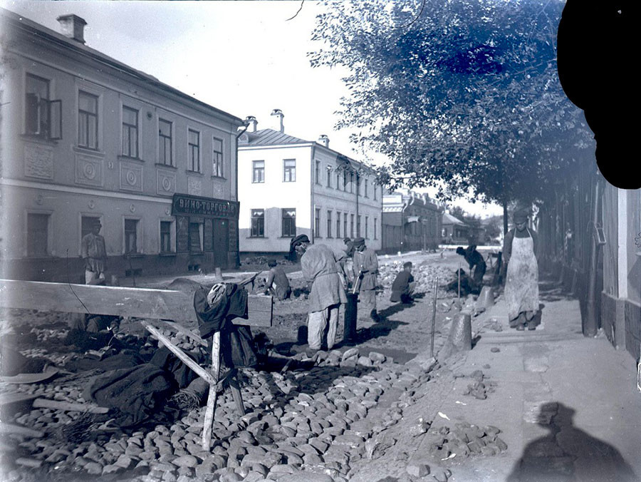 Postavljanje kaldrme u Moskvi, 1890.-1909. 