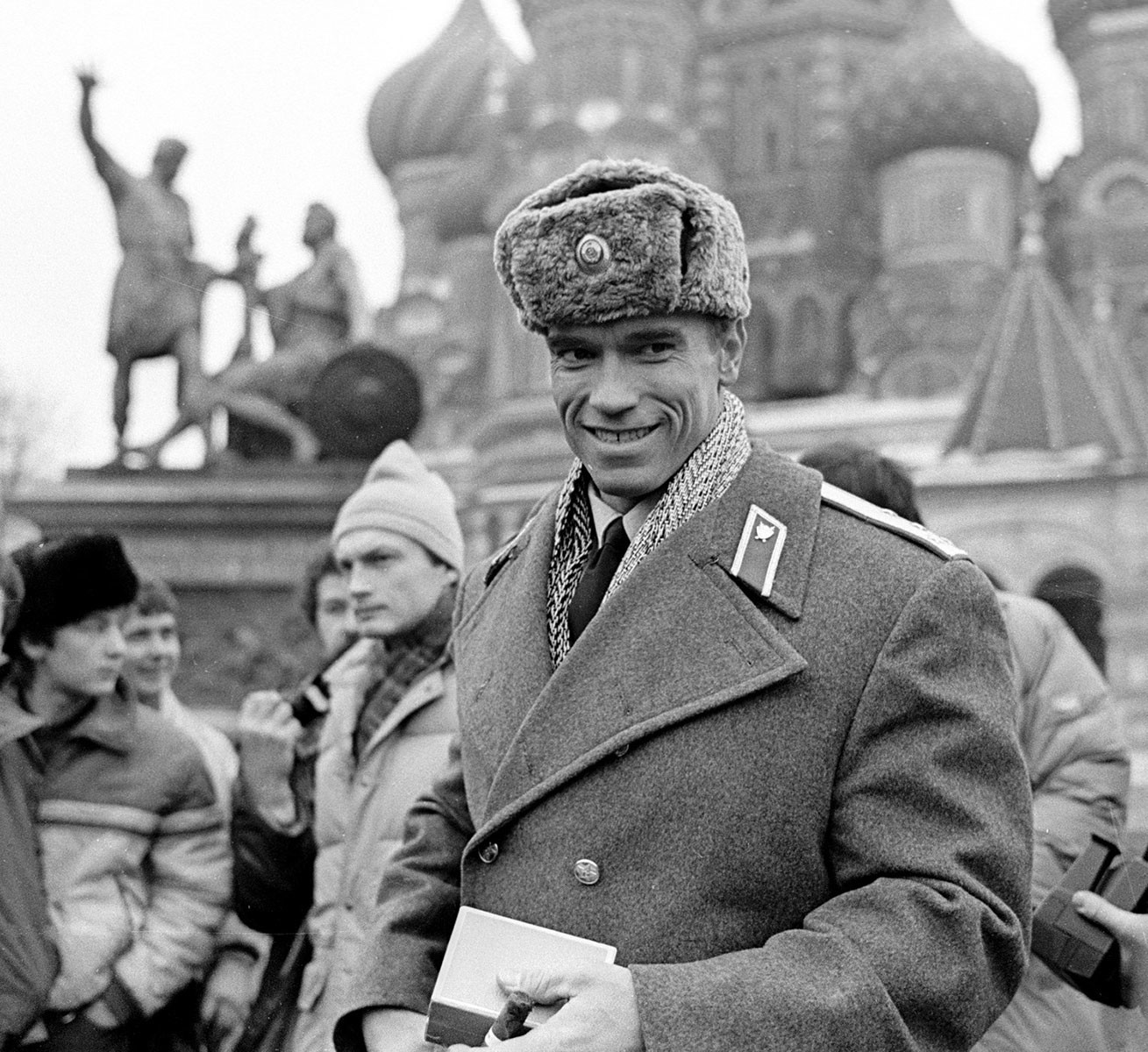 Arnold Schwarzenegger en la Plaza Roja, 1988.