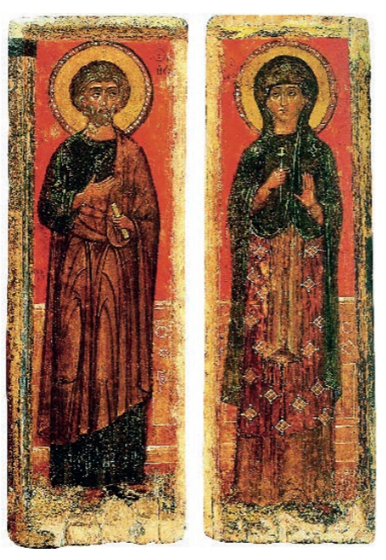 Икона с изображением Апостола Петра и неизвестной великомученицы