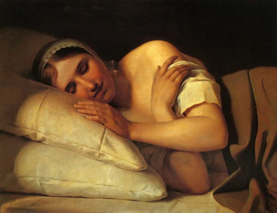 眠る少女、1840年代