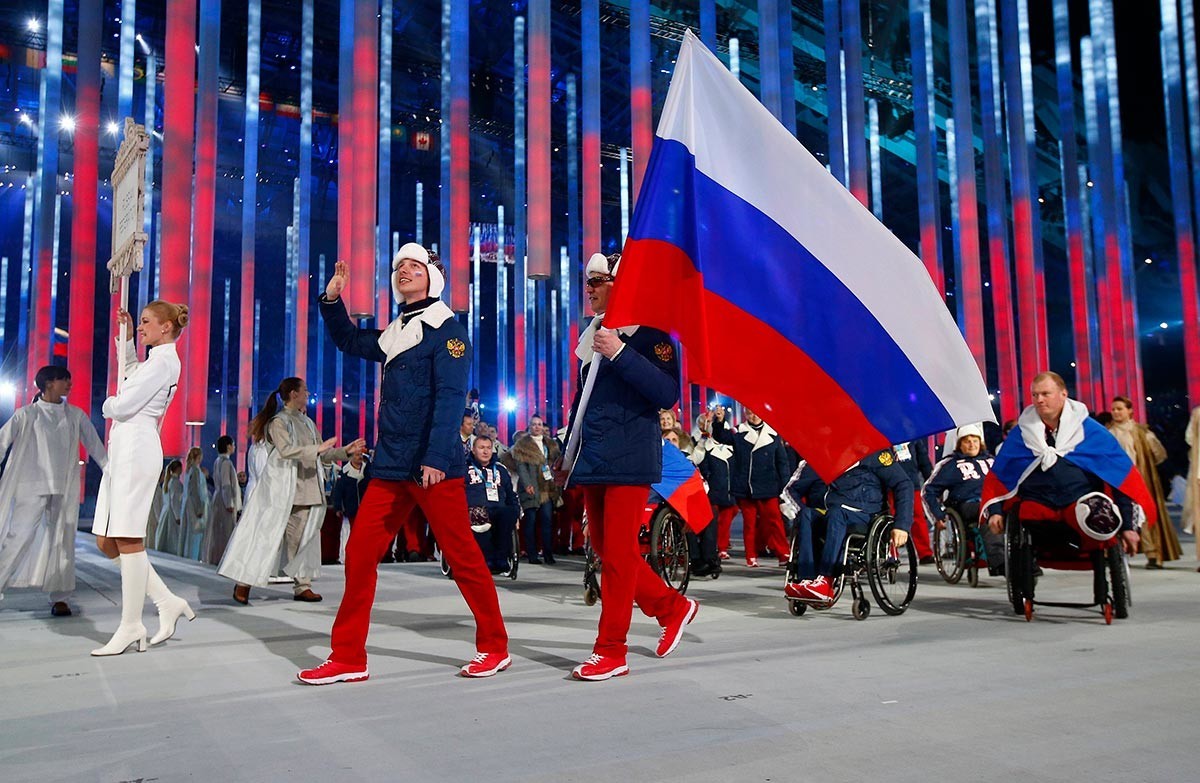 Paraolimpijske igre 2014. Otvoritvena slovesnost. Ruska reprezentanca.
