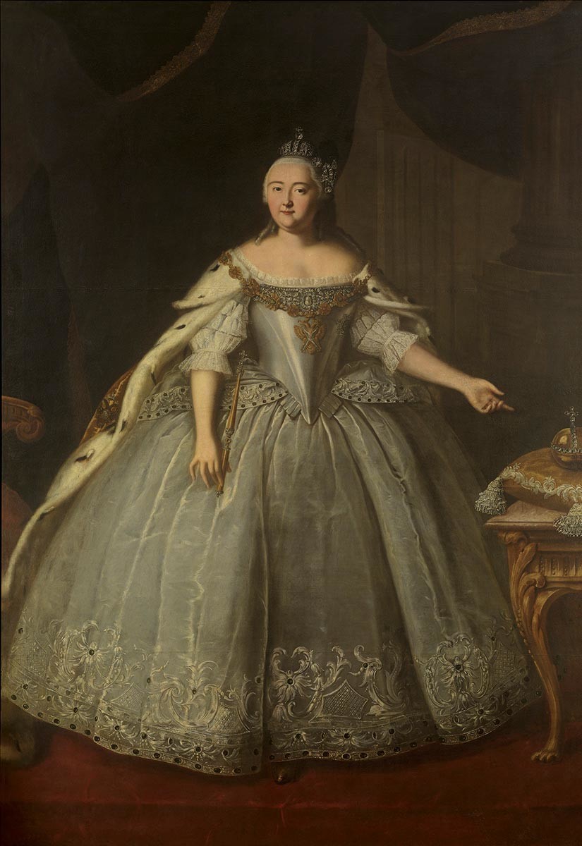Retrato de Isabel da Rússia, por Ivan Vechniakov, 1743. 
