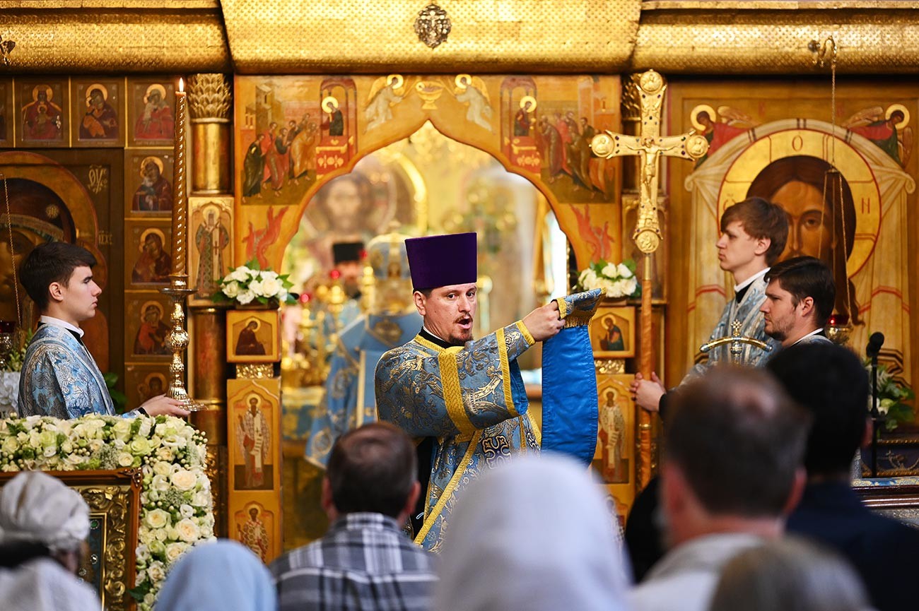 La messa nella cattedrale di Kazan a Mosca
