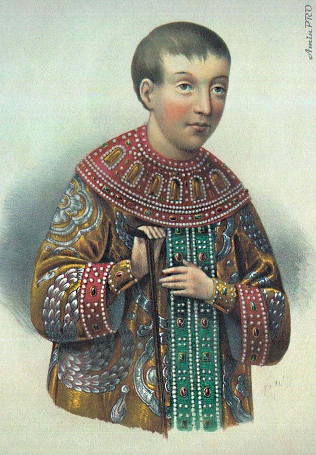 Portret carevića Alekseja Aleksejeviča, 1855. Umjetnik Petar Fjodorovič Borel.
