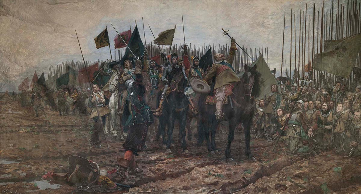 Nils Forsberg. Gustavo II Adolfo antes de la batalla de Lützen.
