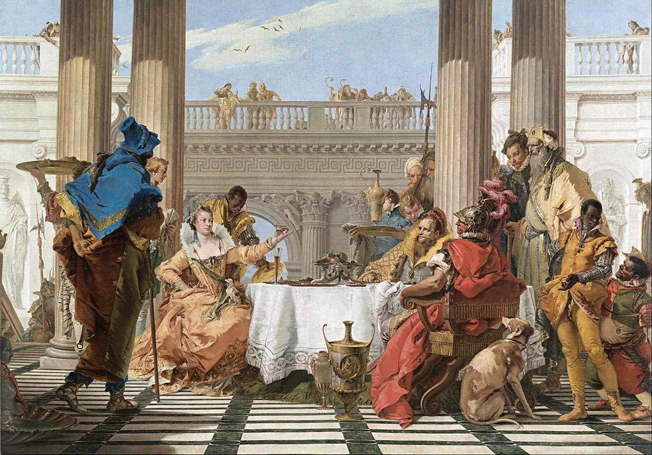 Giovanni Battista Tiepolo. “O Banquete de Cleópatra”
