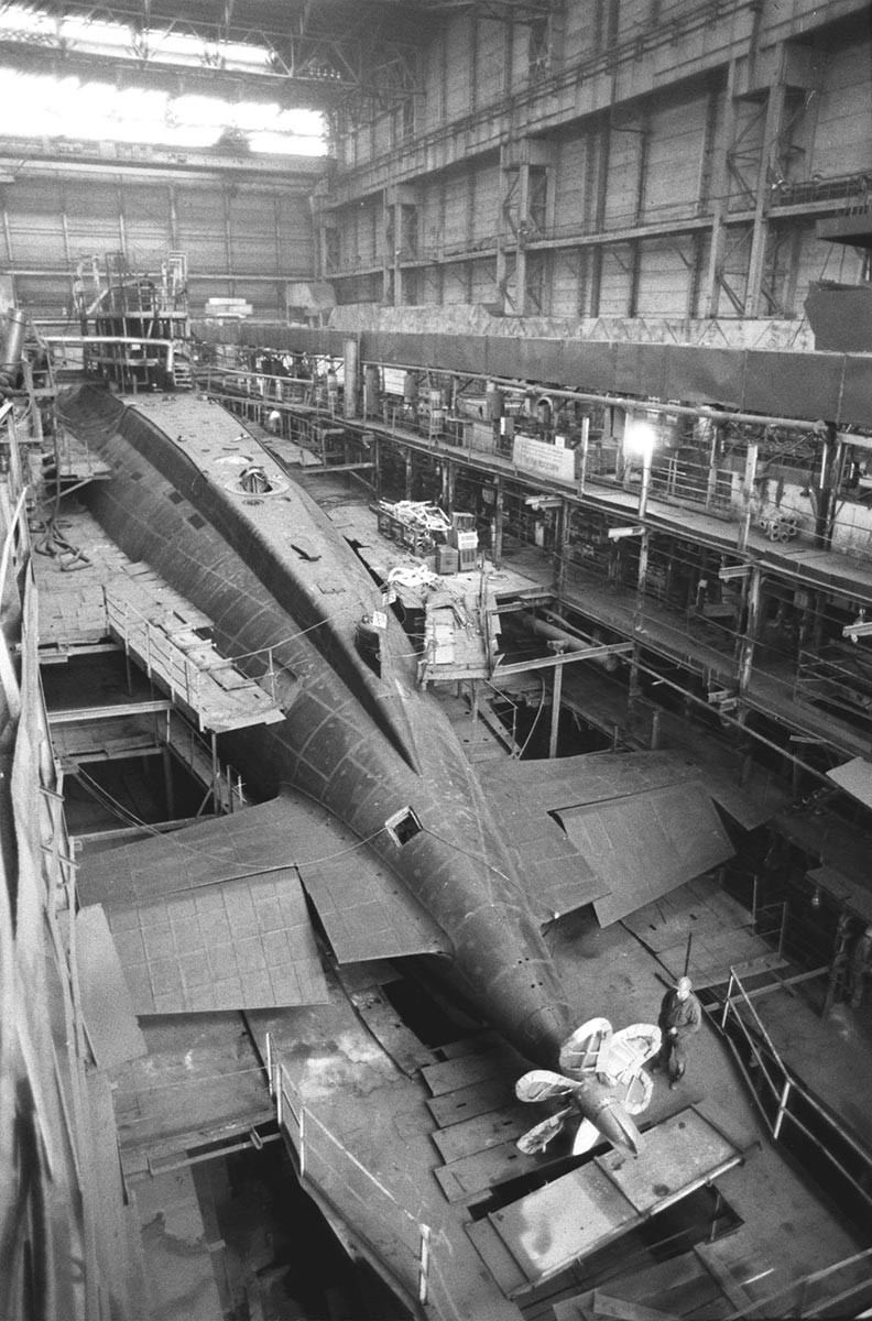 Salah satu kapal selam yang diproduksi di pabrik Krasnoye Sormovo.