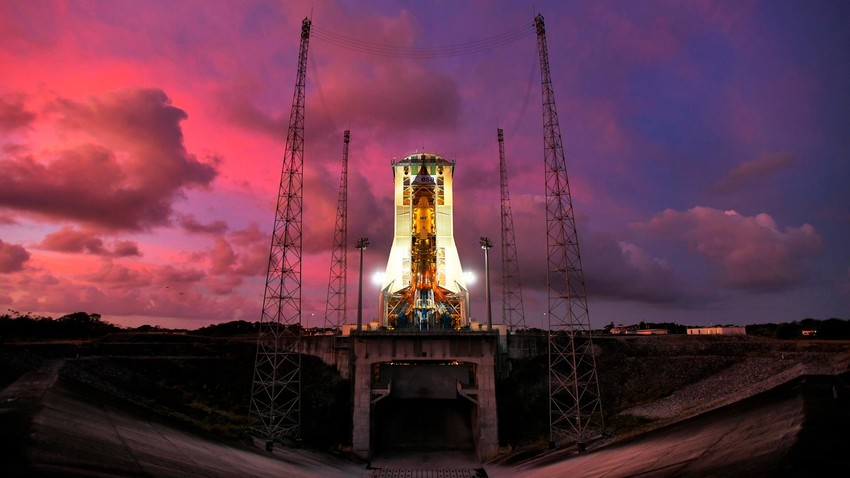フランス領ギアナのクールー宇宙基地の発射台