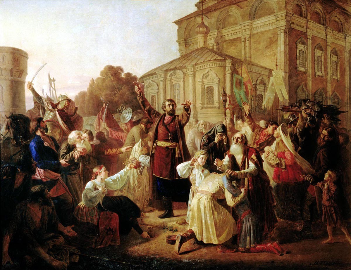 Mikhail Peskov. L'appello di Minin al popolo di Nizhnij Novgorod nel 1611, 1861
