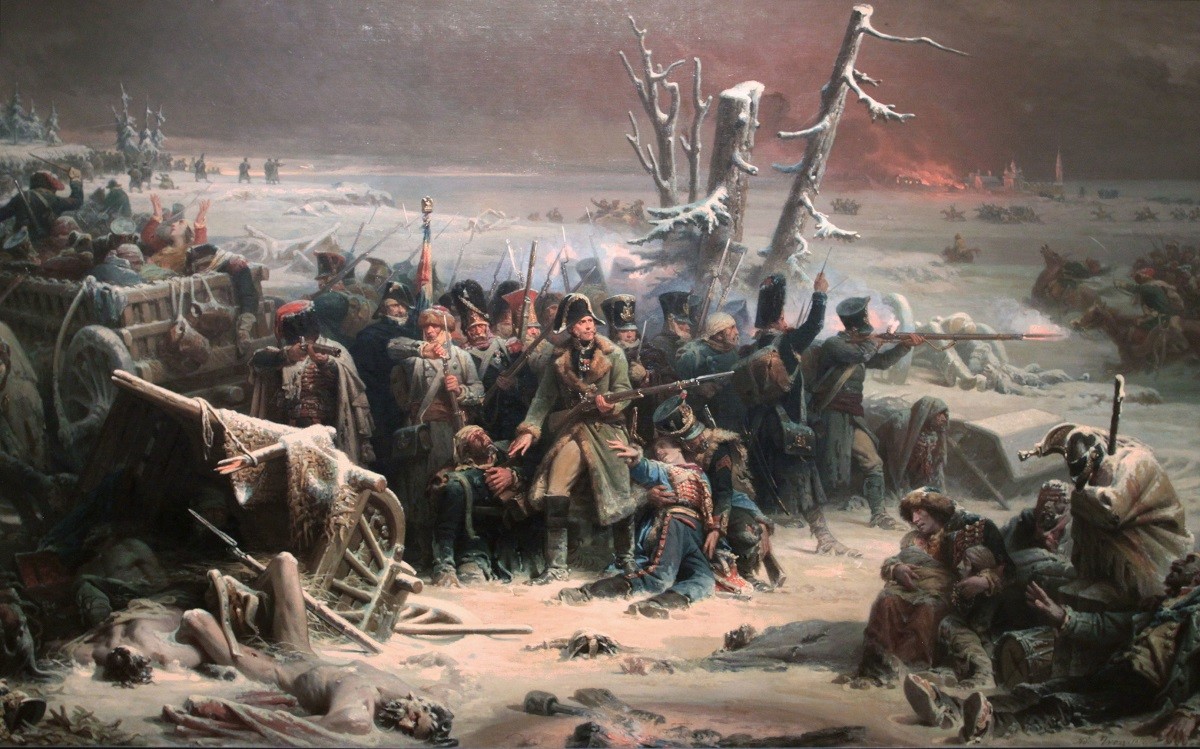 Адольф Ивон. Французские солдаты маршала Нея загнаны в лес в сражении под Красным.