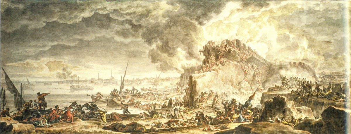 Die Belagerung von Ismail. Gemälde von Michail Iwanow.