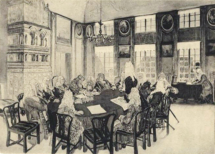 Senat Pemerintah pada masa pemerintahan Pyotr yang Agung.