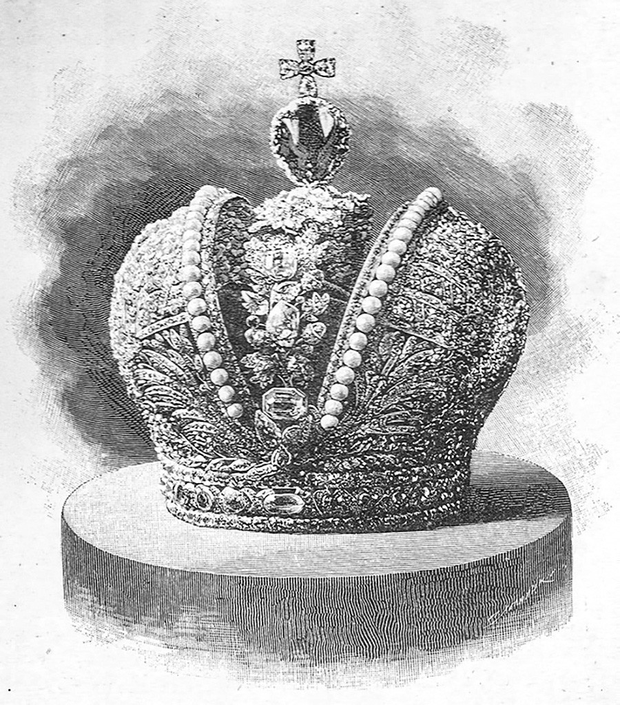 A grande coroa imperial da Rússia.