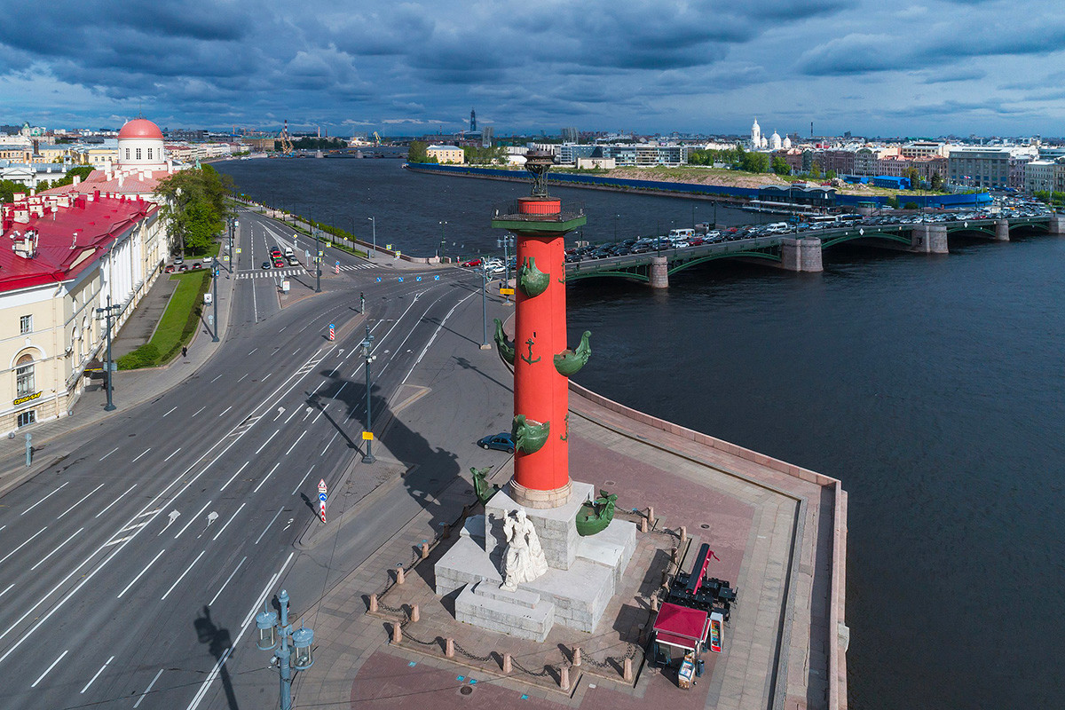 Аерофото-снимак Стрелке Васиљевског острва, Санкт Петрбург, Русија.