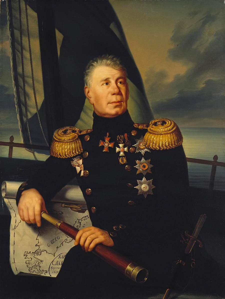 Portret ruskega raziskovalca Adama Johanna von Krusensterna (1770-1846).

