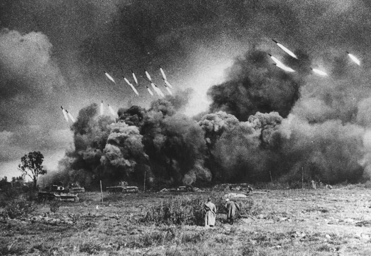 Katyusha rocket launchers near Vyborg.