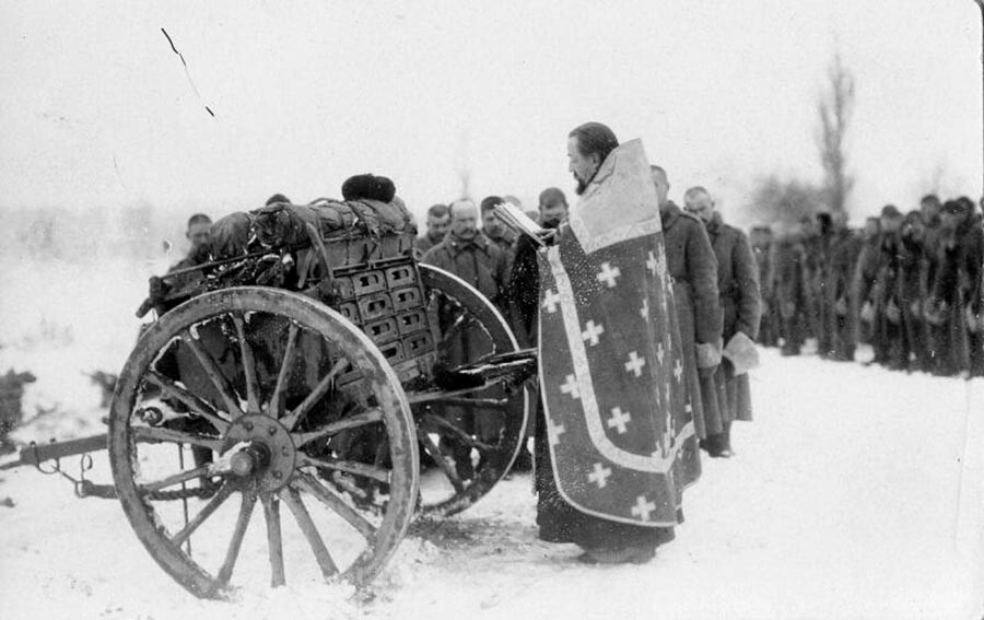 Mobilizados em guerra durante o Natal. 1915.