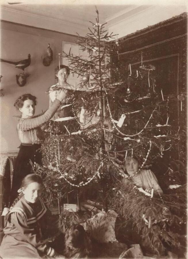 Божиќна елка во Никољское, 1911 година.
