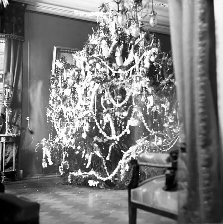 Накитена елка во станот на глумицата Вера Шувалова, 1911 година.
