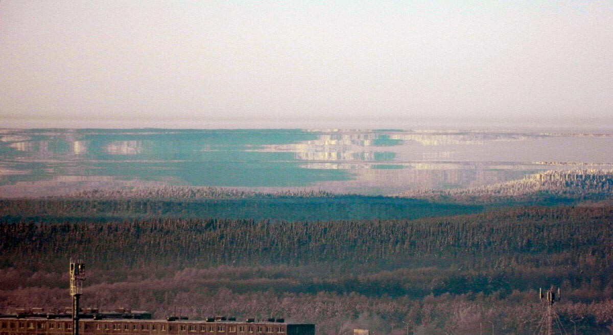 Фатаморгана на језеру Имандра, 05.02.2018.
