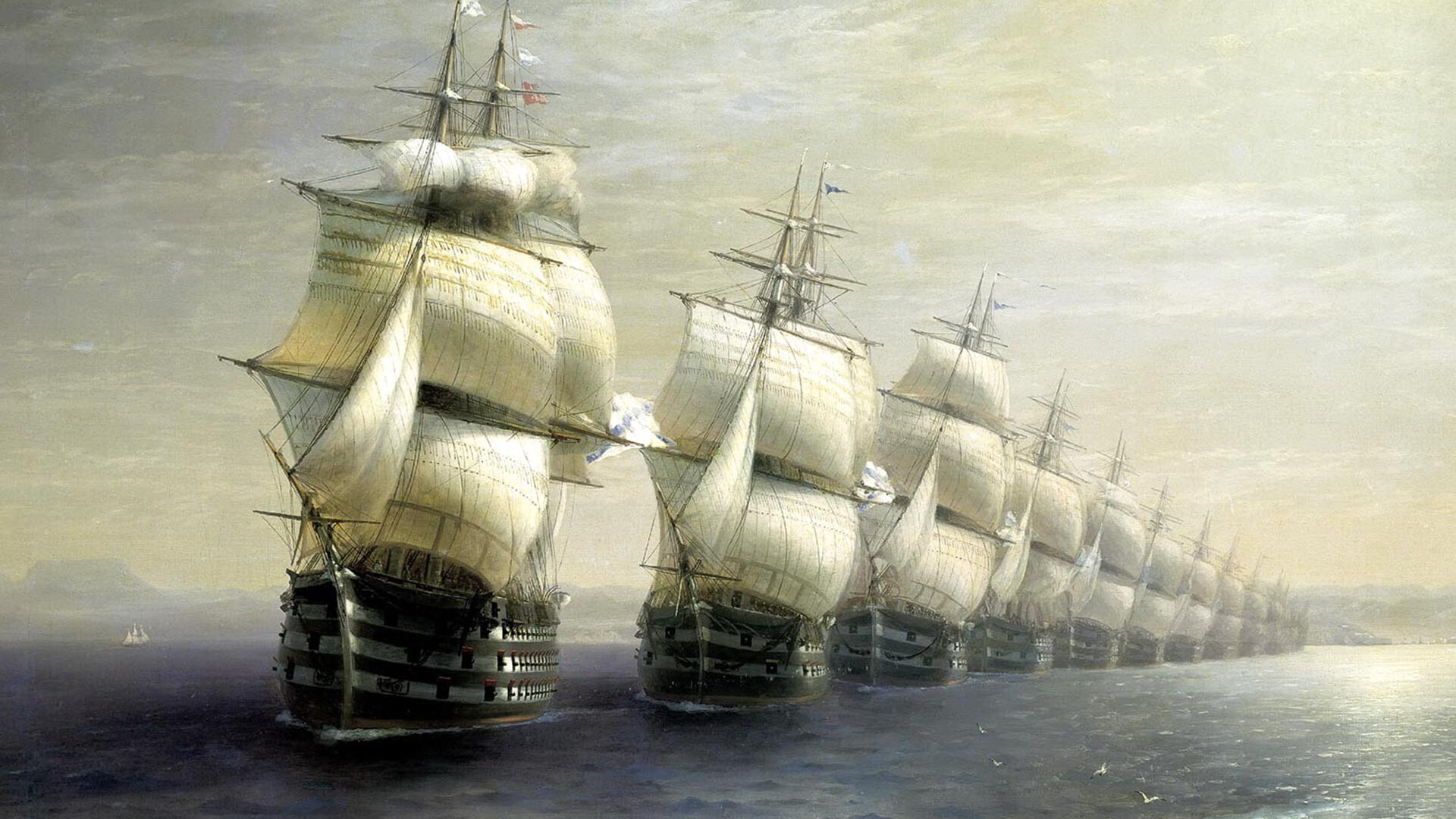 Ivan Aivazovsky. Parade of the Black Sea Fleet.