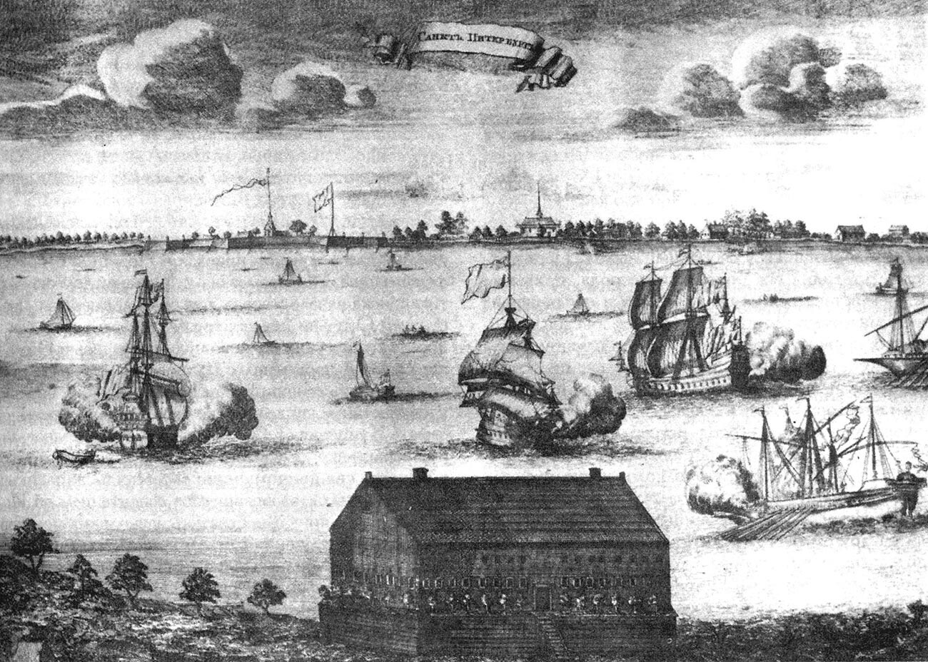 San Petersburgo en 1704 por P. Picard