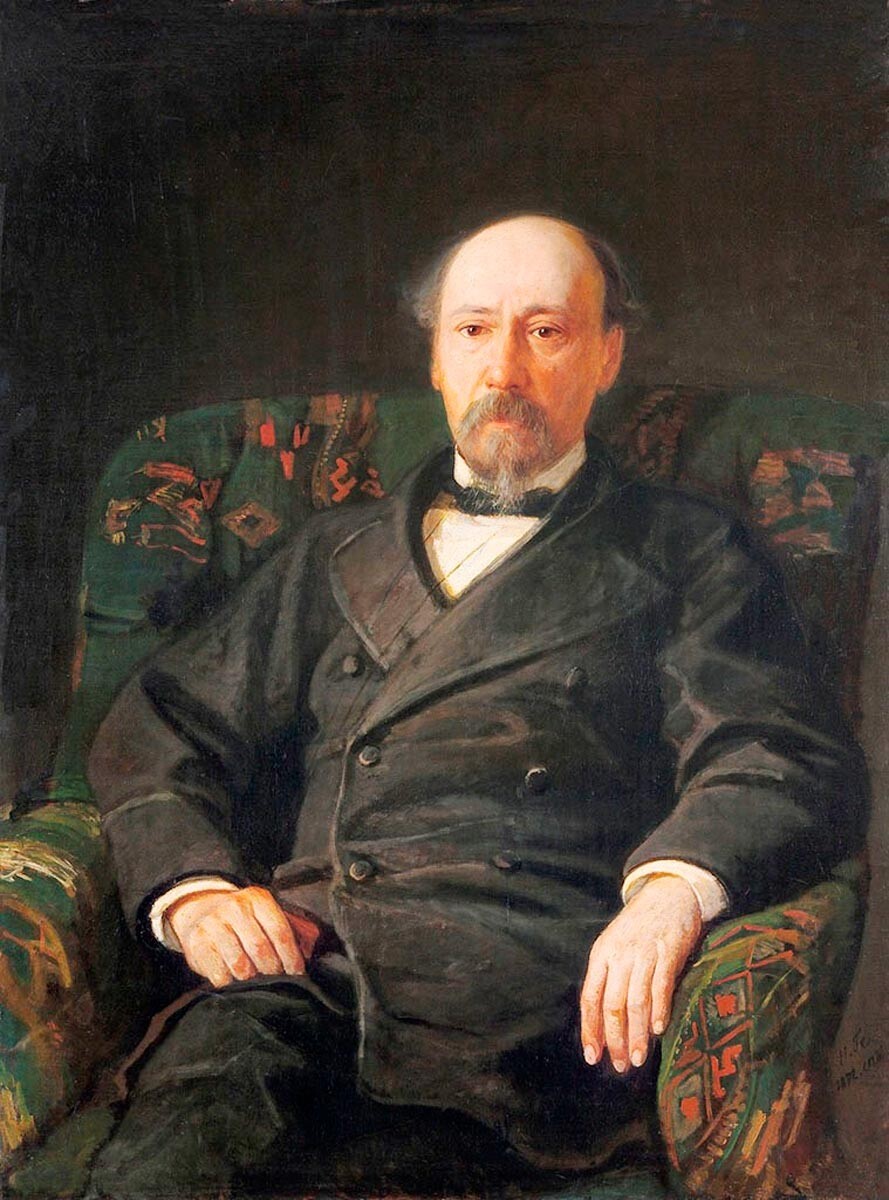 Nikolái Ge. Retrato de Nikolái Nekrásov, 1872
