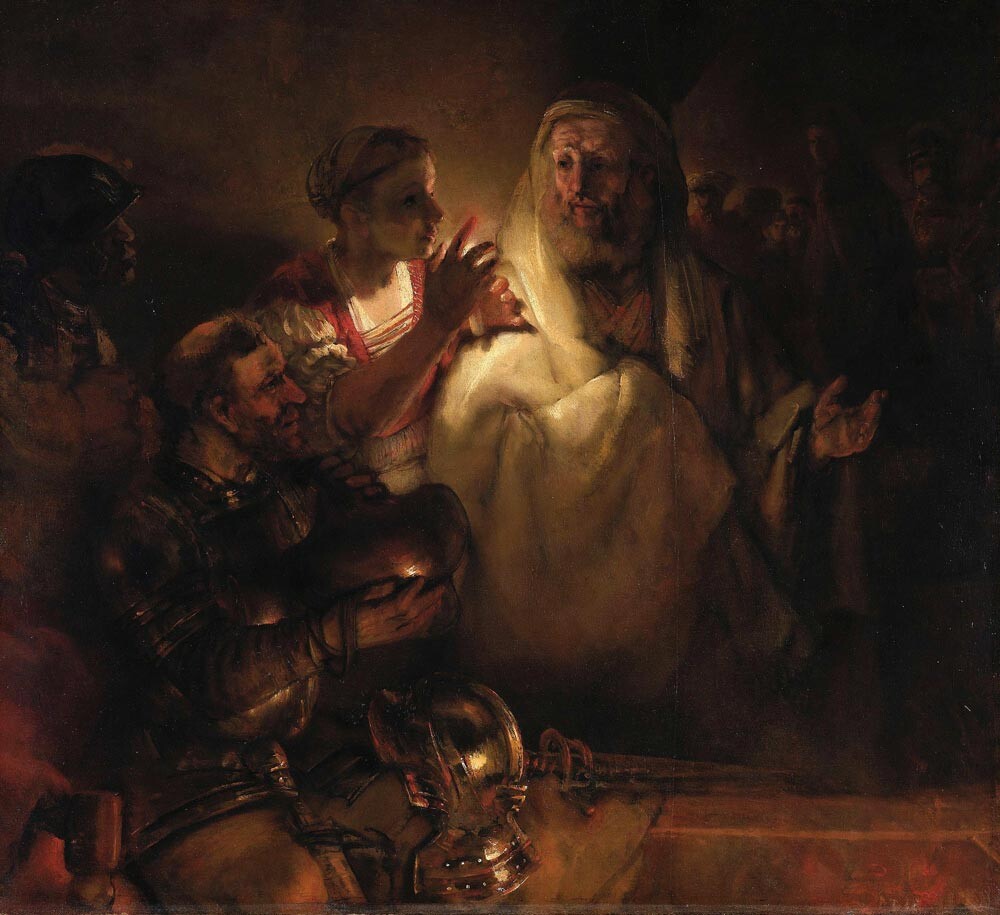 'La negación de San Pedro' de Rembrandt, 1660