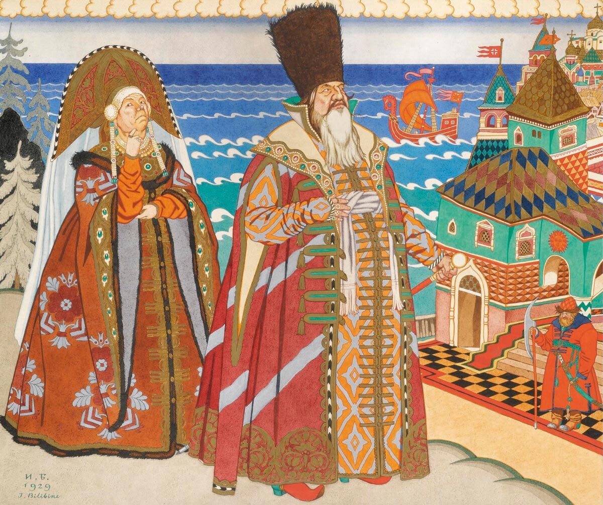 Ivan Bilibin. Illustration for 'The Tale of Tsar Saltan'